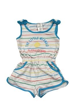 Disney Store Ariel Little Mermaid swim cover up romper girl Striped Size 4